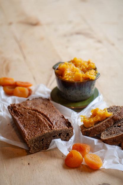 Photo from the Ayurvedic Sunrise e-book showing a warm Ayurvedic breakfast dish banana bread 